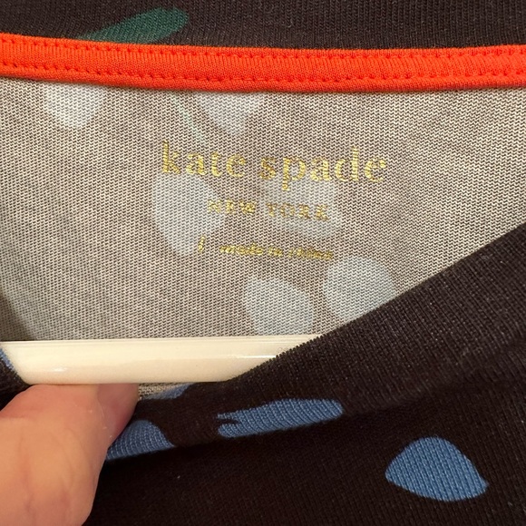 Kate Spade black printed long sleeve dress. Size L. - Picture 2 of 6